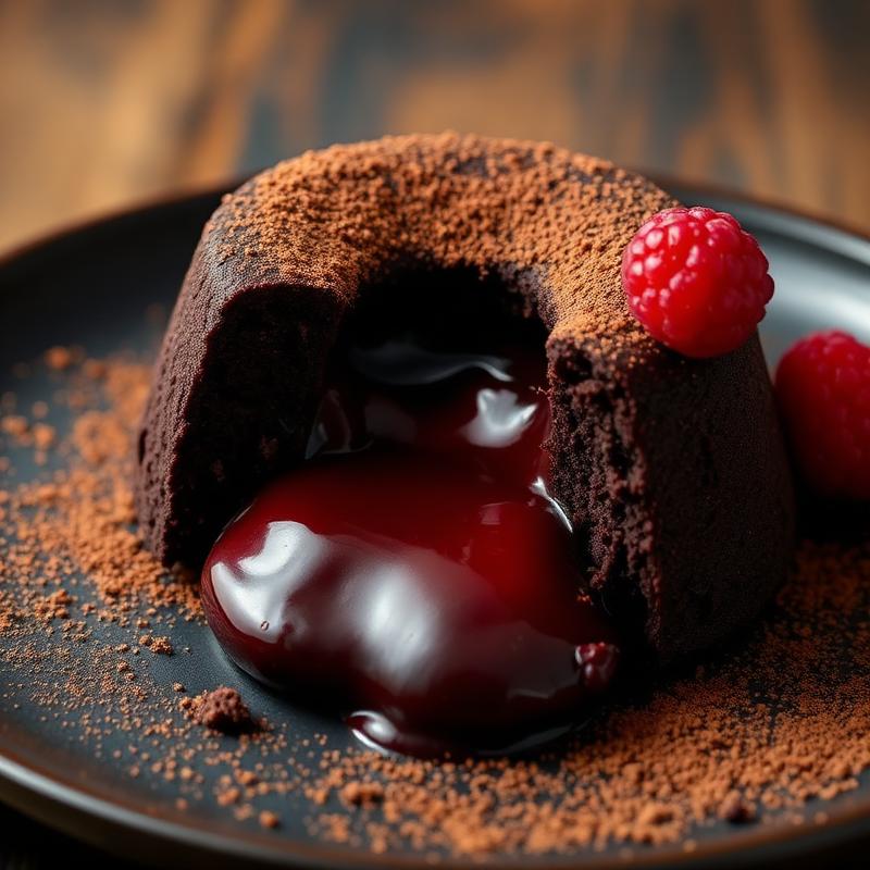 Chocolate lava cake with molten centre